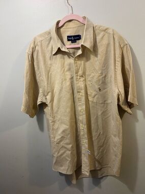 Ralph Lauren Men’s Short-Sleeve Button-Down Shirt - Beige 100% Cotton